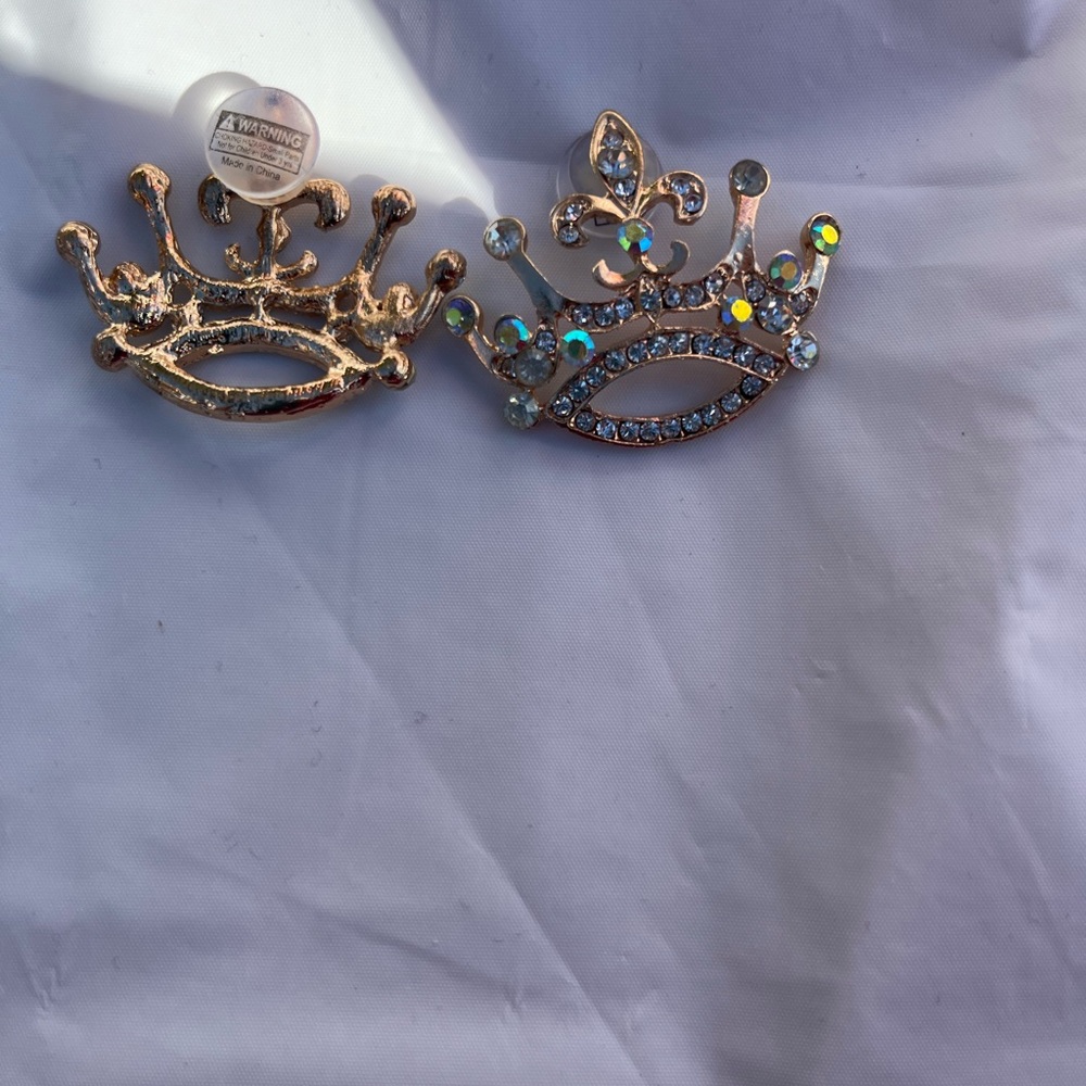 Gold Crown Jibbitz Set with Rhinestones